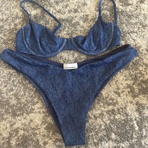 Weworewhat denim print bikini